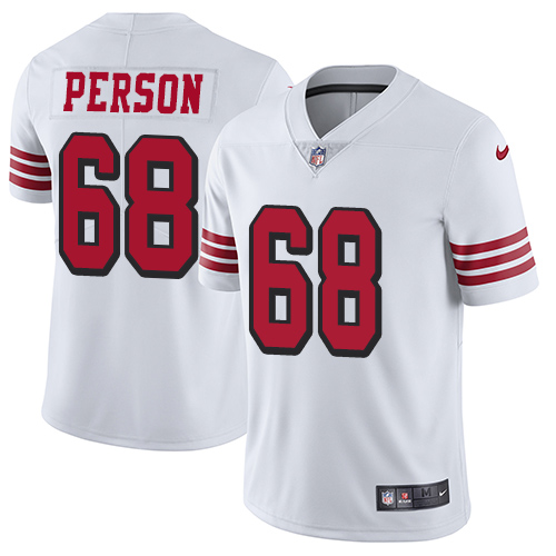 San Francisco 49ers Limited White Men Mike Person NFL Jersey #68 Rush Vapor Untouchable->san francisco 49ers->NFL Jersey